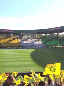 The Nantes supporters' flag formation
